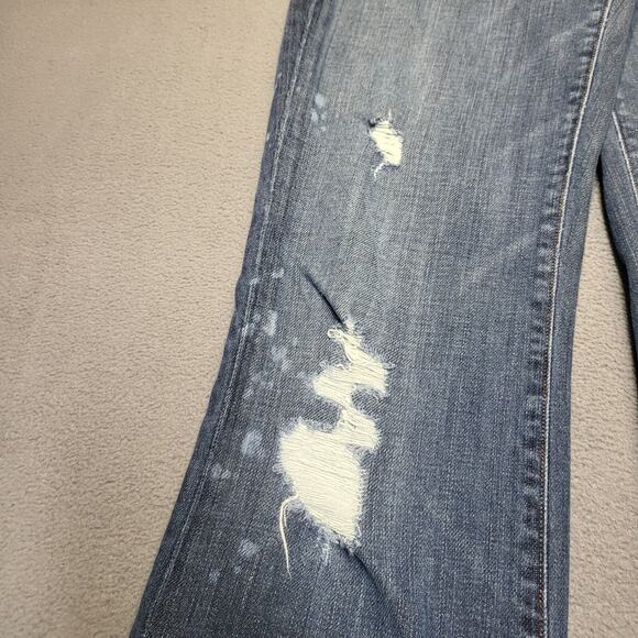 Citizens of Humanity Jeans Womens 28 Blue Kelly Low Rise Boot Cut Distressed - Picture 7 of 13